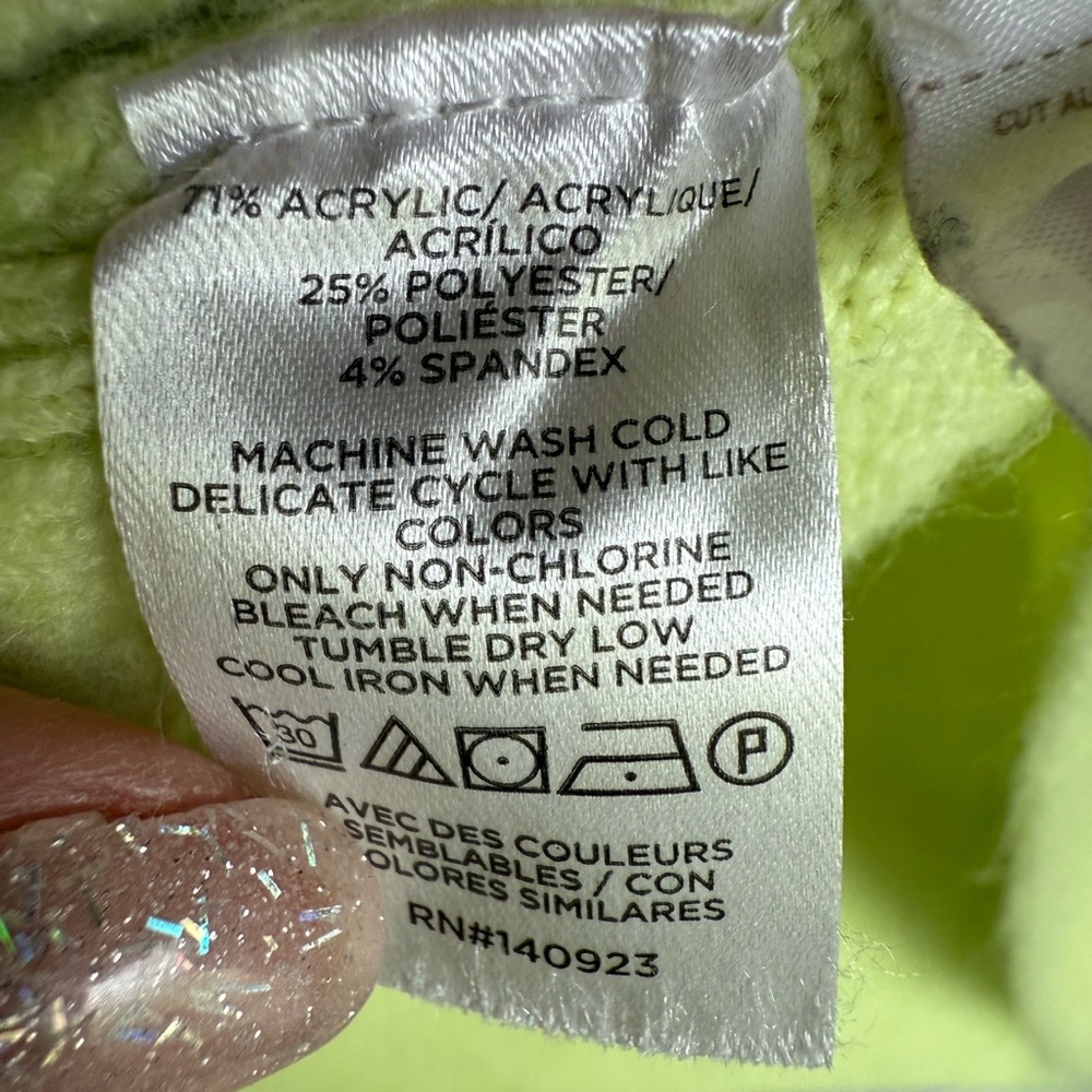 LOFT Lime Green V-Neck Sweater - Picture 6 of 6